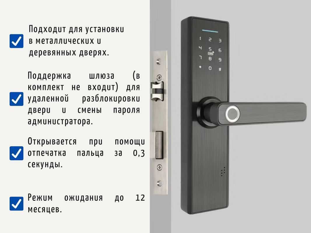 Умный электронный биометрический дверной замок SAFEBURG SMART PRO X .