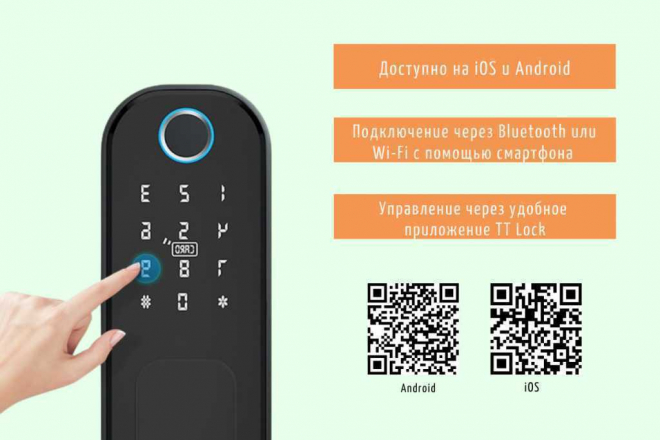 Умный биометрический дверной электронный замок SAFEBURG SMART-1300FB