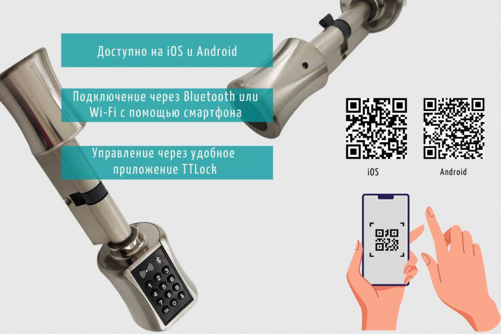 Умный биометрический дверной замок SAFEBURG SMART DOOR HANDLE
