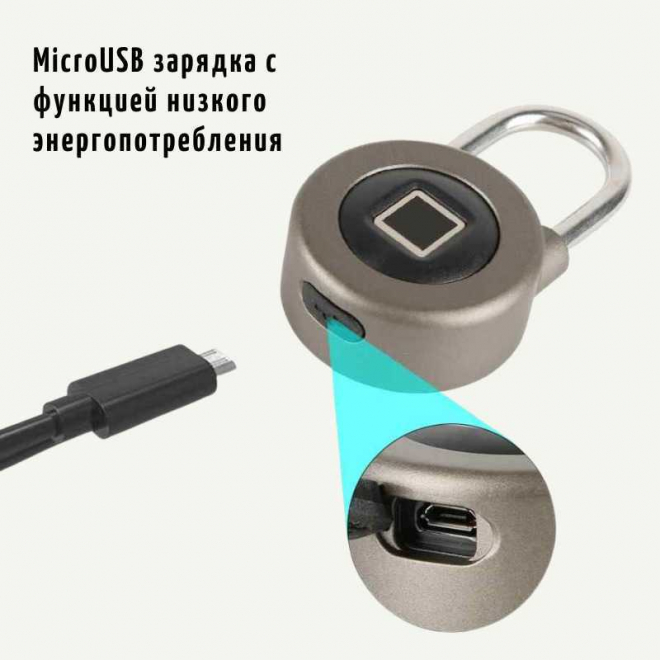 Умный навесной биометрический электронный замок SAFEBURG SMART Padlock 1960