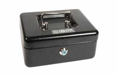 Черный металлический ящик для денег IBOX Nr. IB-2-CB-20-16-9